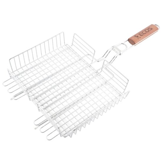 Решетка-гриль ECOS 59х31х5,5см хром.сталь/дер.ручка