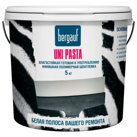 Шпатлевка готовая BERGAUF Uni Pasta U финишная влагостойкая 5кг, арт. UniPastaU5