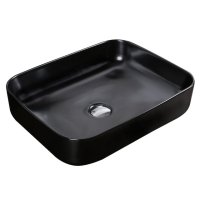 Раковина накладная VITARTA Matte Black 50х40х13,5см прямоугольная черная матовая