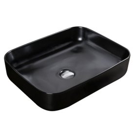 Раковина накладная VITARTA Matte Black 50х40х13,5см прямоугольная черная матовая