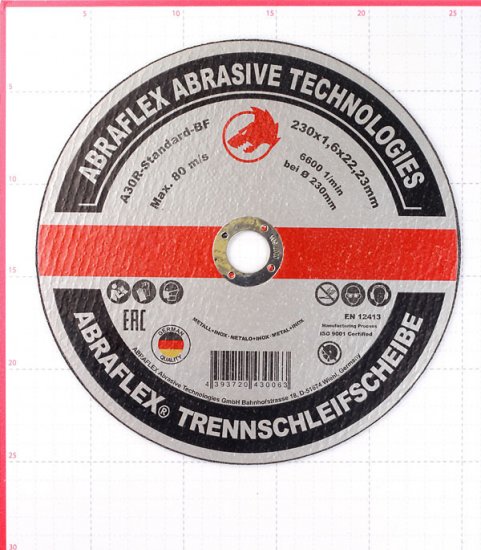 Круг отрезной по металлу Abraflex 230х22х1,6 мм (А230162223/30063)