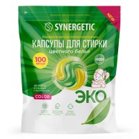 Капсулы для стирки SYNERGETIC Color 100x12г