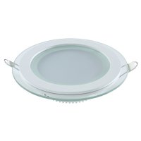 Светильник встраиваемый GAUSS Glass LED 6Вт 450Лм 3000K IP20 круг с дек.стеклом белый