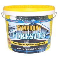 Краска акрилатная фасадная SYMPHONY Forester база С шелковисто матовая 9л бесцветная, арт.1100274