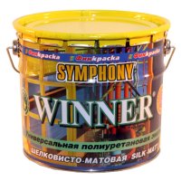 Эмаль полиуретановая SYMPHONY Winner универсальная база А шелковисто матовая 2,7л белая, арт.10515