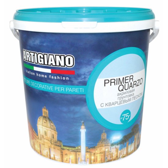 Грунтовка с кварцевым наполнителем ARTIGIANO Primer Quarzo 7,5л белая, арт.14457