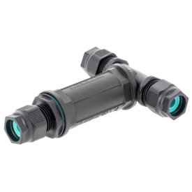 Коннектор кабельный Т-образный IP68 черный