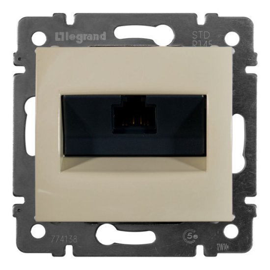 Розетка компьютерная 1 пост LEGRAND Valena RJ45 слоновая кость