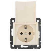 Розетка 1 пост LEGRAND Valena с/з б/ш с крышкойслоновая кость