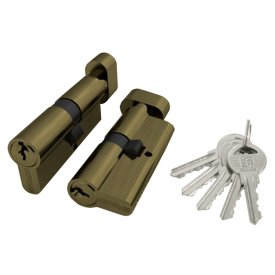 Цилиндр ключевой Fuaro Lock 100zm 60мм 30х30 бронза вертушка