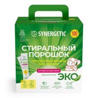 Порошок стиральный SYNERGETIC Эко Универсальный 100 стиков 2,5кг концентрат