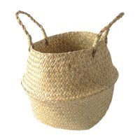 Корзина для хранения зауженным горлышком TODELIA Флэт/Tara 230х230х240мм водоросли/солома бежевая