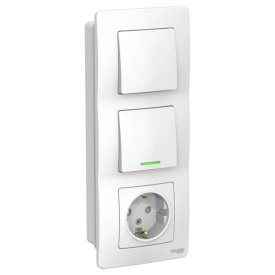 Блок SYSTEME ELECTRIC BLANCA выключатель 1-клавишный с индикацией / 1-клавишный выключатель /розет
