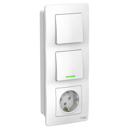 Блок SYSTEME ELECTRIC BLANCA выключатель 1-клавишный с индикацией / 1-клавишный выключатель /розет