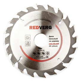 Диск пильный по дереву REDVERG 165х30/20 мм 20 зубьев