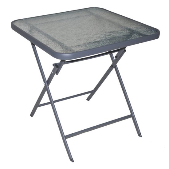 Стол квадратный складной 70х70см сталь/стекло