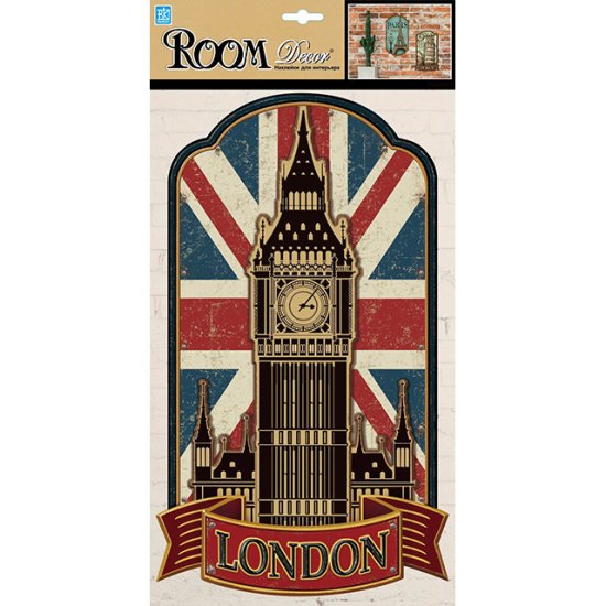 Наклейка ROOMDECOR London 24х41см, арт. PLA 1809