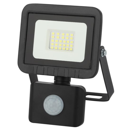Прожектор светодиодный ЭРА Eco Slim 20Вт 1600Лм 6500К с датчиком движения черный