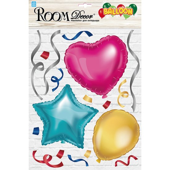 Наклейка ROOMDECOR Праздничные шарики 27,5х35см, арт.PLA 3815