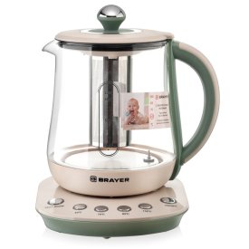 Чайник BRAYER BR1015 2200Вт 1,5л стекло бежевый с заварником