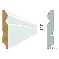 Плинтус МДФ STELLA 110C 2000х110х16мм белый под покраску