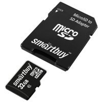 Карта памяти micro SDHC SMARTBUY 32GB Class 10 с адаптером SD LE