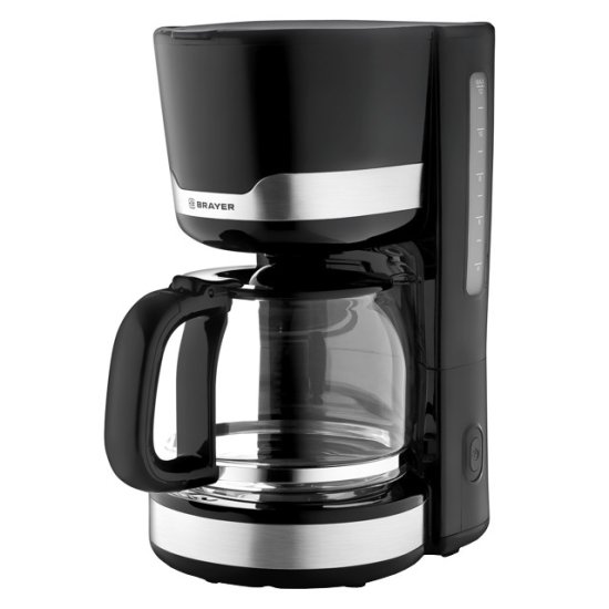 Кофеварка капельная BRAYER BR1120 1000Вт 1,5л черный/серебристый