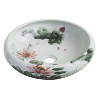 Раковина накладная VITARTA Flower 43,5х43,5х12,5см круглая мультиколор