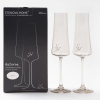 Набор бокалов STENOVA HOME Astoria 2ш 210мл шампанское стекло серый