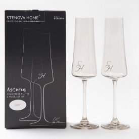 Набор бокалов STENOVA HOME Astoria 2ш 210мл шампанское стекло серый