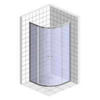 Ширма душевая DE018R100100.CLN.MAT прозрачное стекло 200х100х100см