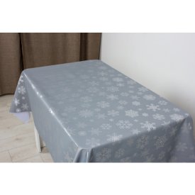 Клеенка Аурум Софт Снежное Кружево НГ шир.137см серая, арт.15558