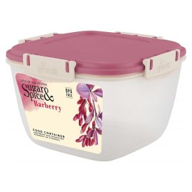 Контейнер для продуктов SUGAR&SPICE Barberry 1,35л квадратный пластик брусничный