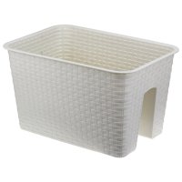 Кашпо балконное Ротанг на перила 39,5см пластик бежевое