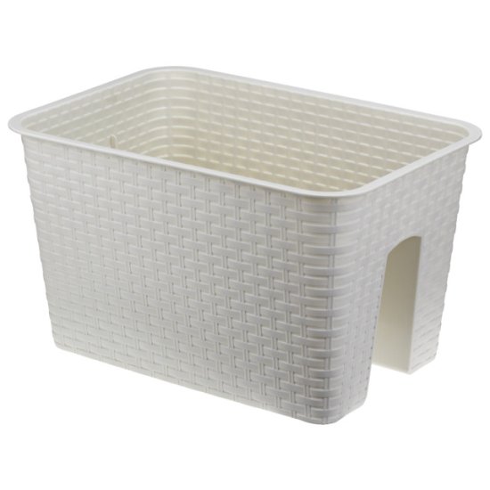 Кашпо балконное Ротанг на перила 39,5см пластик бежевое