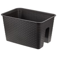 Кашпо балконное Ротанг на перила 39,5см пластик коричневое