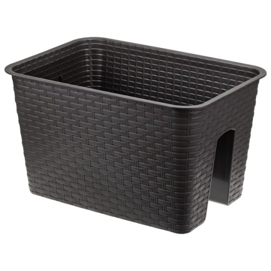 Кашпо балконное Ротанг на перила 39,5см пластик коричневое