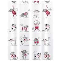 Занавеска д/ванной Tatkraft FUNNY CATS 180 x 180 см разноцветный
