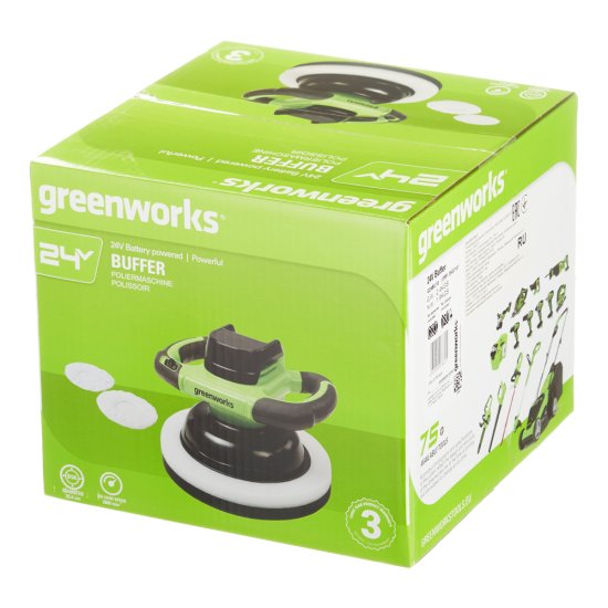 Шлифмашина полировальная аккумуляторная Greenworks G24BU10 24В d250 мм без АКБ и ЗУ (3502107)