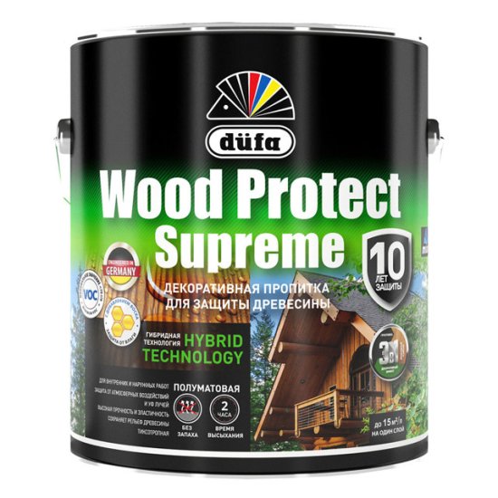 Средство деревозащитное DUFA Wood Protect Supreme 2,5л горная сосна, арт.МП00-008388