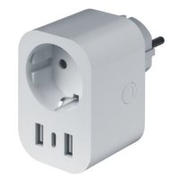 Умная розетка  3 поста NAVIGATOR 10А с/з USB/Type-C ручн/дист белый