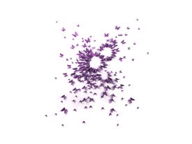 Набор декоративный НАШ ИНТЕРЬЕР Объемные бабочки фиолетовый