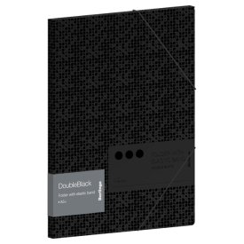Папка для тетрадей Berlingo DoubleBlack А5+ черный на резинке