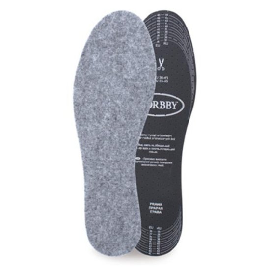 Стельки CORBBY Felt зимние мягкий войлок, латекс безразмерные