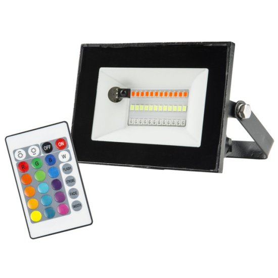 Прожектор светодиодный UNIEL 20Вт IP65 мультиколор с пультом д/у черный