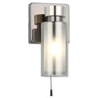 Бра SCHAFFNER Corneta 1x15Вт E14 стекло металл хром