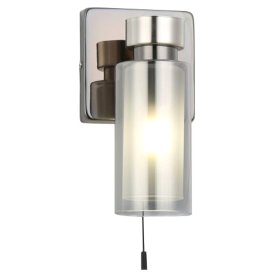Бра SCHAFFNER Corneta 1x15Вт E14 стекло металл хром