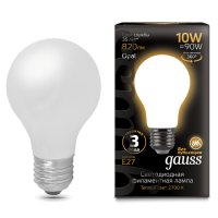 Лампа филаментная GAUSS 10Вт LED Е27 820Лм LED 2700К milky А60