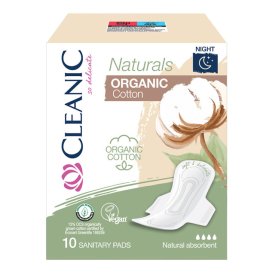 Прокладки CLEANIC Naturals Organic Cotton Ночные 10шт