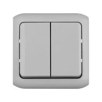 Выключатель 2-клавишный LEGRAND Quteo 10А IP44 серый